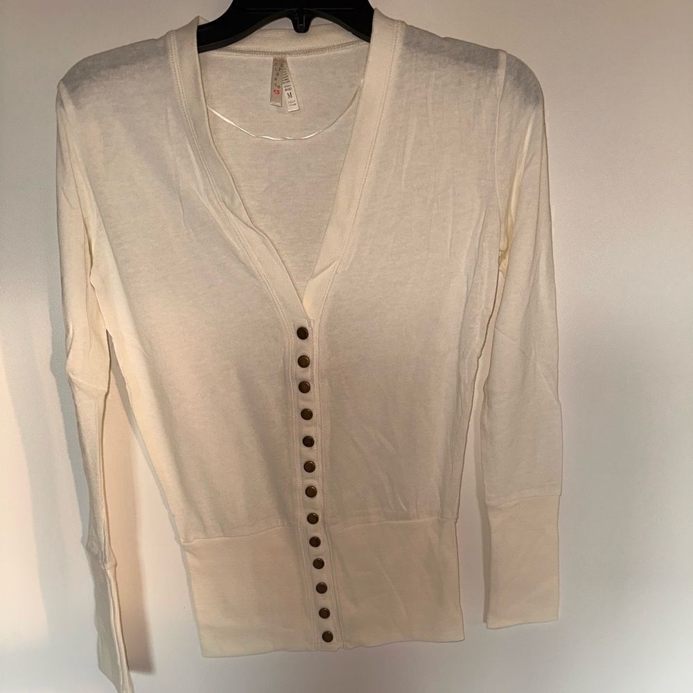 Ivory Button Cardigan - Picture 4 of 7